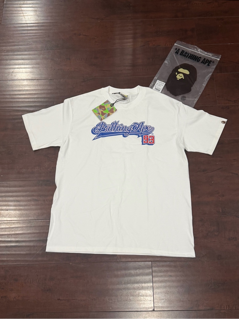 White 'Bathing Ape 93' Logo Short Sleeve T-Shirt